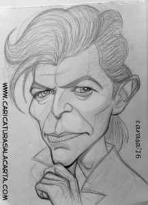 Boceto a lápiz de la caricatura de david Bowie
